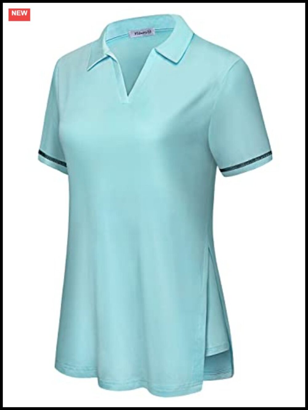 Vldnery Women's V Neck Loose Fit Quick Dry Golf Polo Tennis Shirt